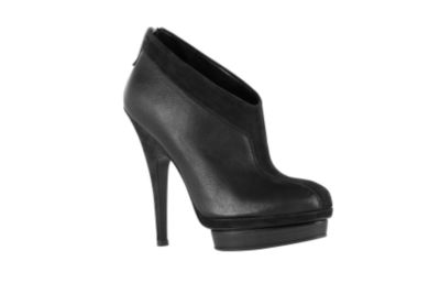 Leather and Suede Y Bootie in Black